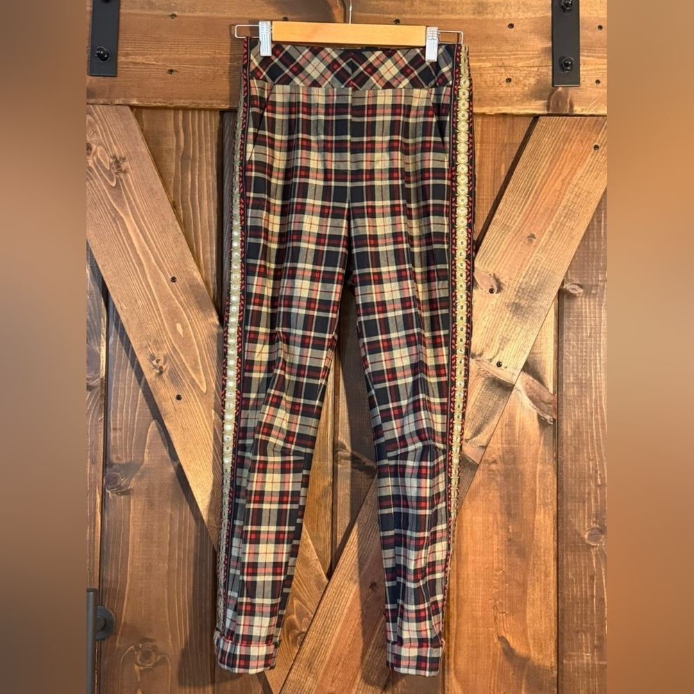 Byron Lars Multicolor Plaid Women's Pants Size 4